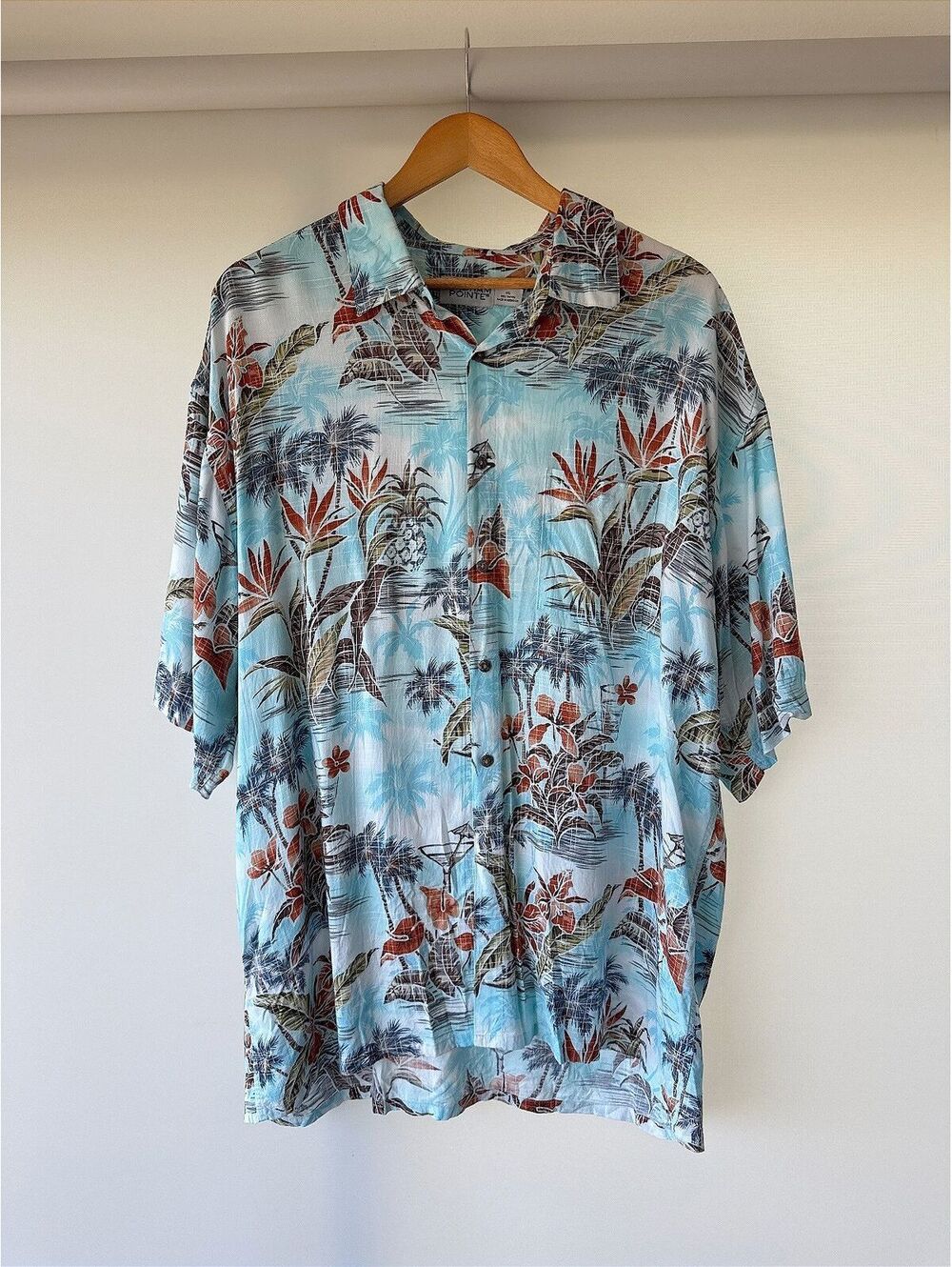 Windham Pointe Hawaiian Shirt Men’s XXL Tropical Rayon Aloha Button Up